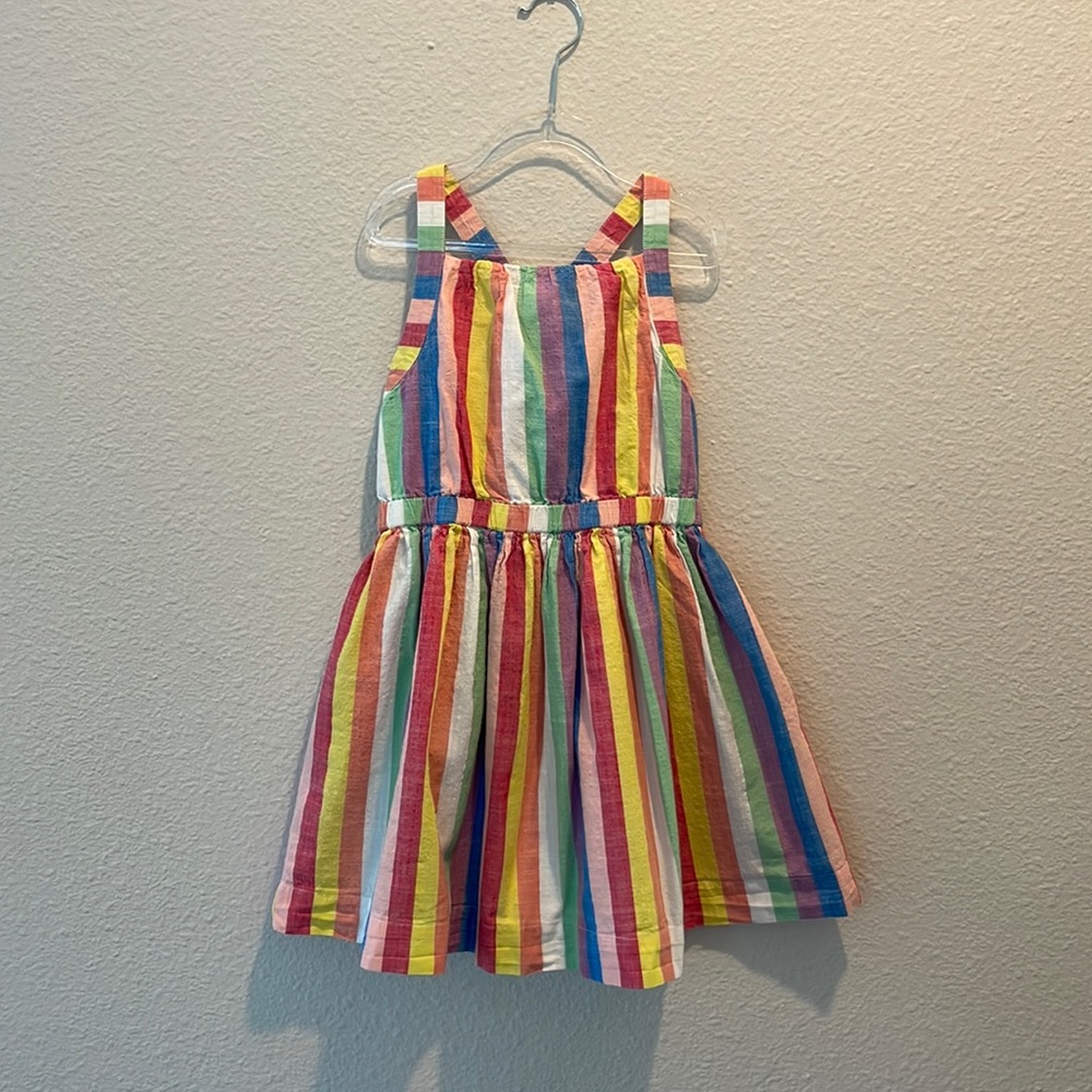 Crewxits girls rainbow stripe dress sz7